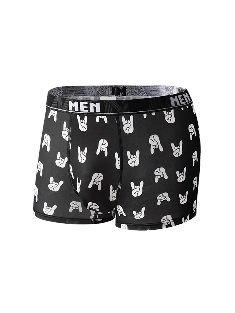 4-Pack Men's Trendy Print Ice Silk Mid-Rise Trunks(4 Pack Mens Trendy Print Ice Silk Mid Rise Trunks) 11 4-Pack Men's Trendy Print Ice Silk Mid-Rise Trunks(4 Pack Mens Trendy Print Ice Silk Mid Rise Trunks) - Image 11