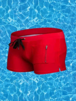 Men's Solid Color Breathable Stretch Swim Trunks(Mens Solid Color Breathable Stretch Swim Trunks)