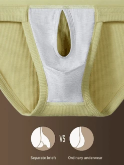 2 Pack Men's Waffle-Knit Cotton Separable Scrotum Support Briefs(2 Pack Mens Waffle Cotton Split Briefs With Independent Inner Pockets) 21 2 Pack Men's Waffle-Knit Cotton Separable Scrotum Support Briefs(2 Pack Mens Waffle Cotton Split Briefs With Independent Inner Pockets) -Mr Saker 1 6 3