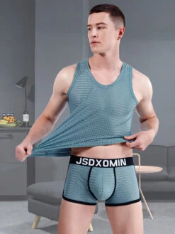 Men's Mesh Ice Silk Sleeveless Tank Top(Summer Cool Down Mens Tanks Shorts Set) -Mr Saker 1 6 6d232b0e ddfc 42a6 bedd 2df56cff998b