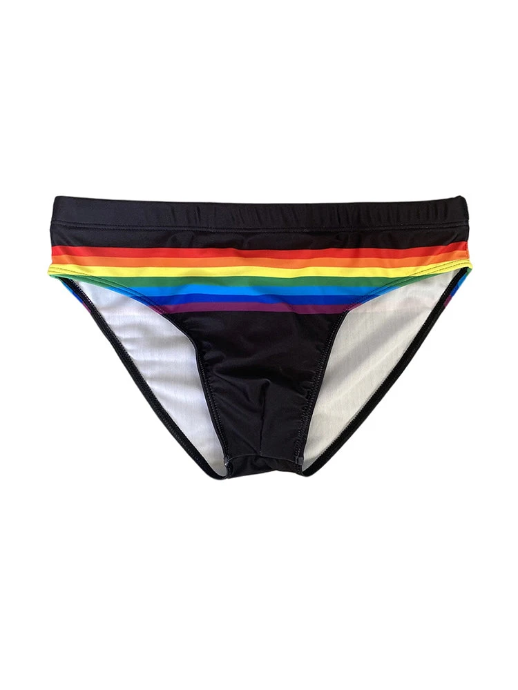 Men's Colorful Striped Stretch Fit Comfy Waistband Swim Briefs(Mens Colorful Striped Stretch Fit Comfy Waistband Swim Briefs) 13 Men's Colorful Striped Stretch Fit Comfy Waistband Swim Briefs(Mens Colorful Striped Stretch Fit Comfy Waistband Swim Briefs) - Image 13