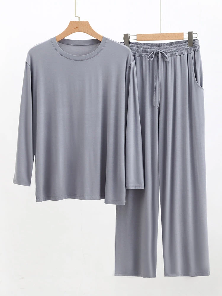 Modal Men's Long Sleeve Long Pants Pajamas | Deep Pocket Thin Plus Size Soft Breathable Loungewear(Modal Mens Long Sleeve Long Pants Pajamas Deep Pocket Thin Plus Size Soft Breathable Loungewear) 6 Modal Men's Long Sleeve Long Pants Pajamas | Deep Pocket Thin Plus Size Soft Breathable Loungewear(Modal Mens Long Sleeve Long Pants Pajamas Deep Pocket Thin Plus Size Soft Breathable Loungewear) - Image 6