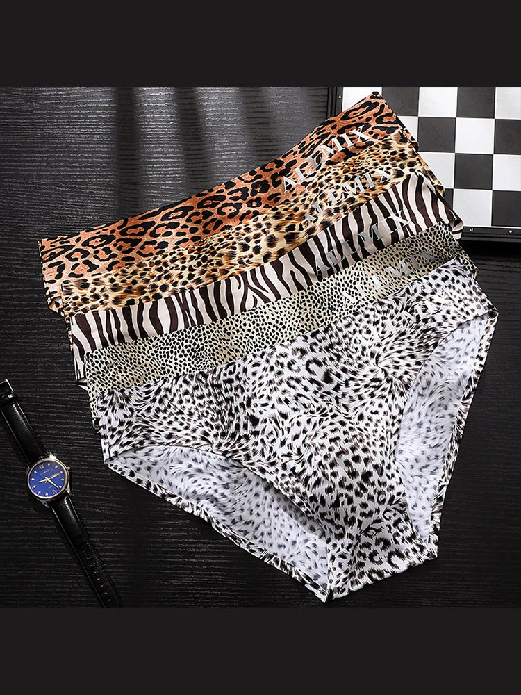 3 Pack ALLMIX Men's 3D Pouch Sexy Leopard Print Ice Silk Briefs(3 Pack Mens 3d Pouch Sexy Leopard Print Ice Silk Briefs) 2 3 Pack ALLMIX Men's 3D Pouch Sexy Leopard Print Ice Silk Briefs(3 Pack Mens 3d Pouch Sexy Leopard Print Ice Silk Briefs) - Image 2