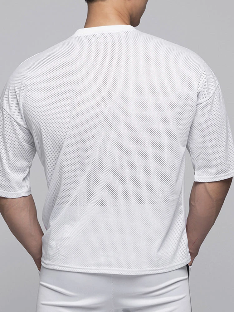 Men's Stretchy Breathable Mesh Short-Sleeve Shirt Sports Running Casual Top T-Shirt(Mens Stretchy Breathable Mesh Short Sleeve Shirt Sports Running Casual Top T Shirt) 3 Men's Stretchy Breathable Mesh Short-Sleeve Shirt Sports Running Casual Top T-Shirt(Mens Stretchy Breathable Mesh Short Sleeve Shirt Sports Running Casual Top T Shirt) - Image 3