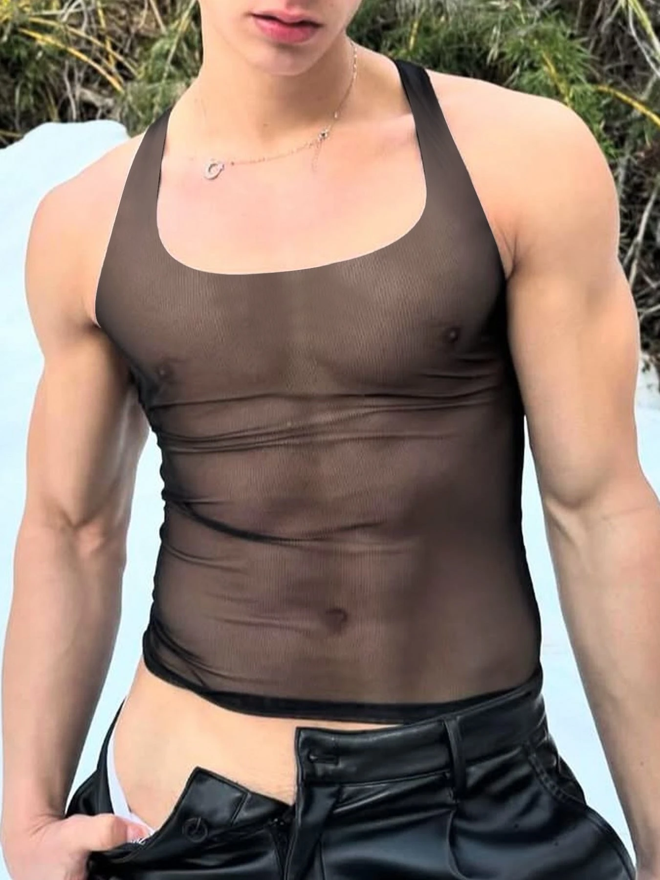 Men's High Stretch Solid-colored Ice Silk Vest & Briefs(Mens High Stretch Solid Colored Ice Silk Vest Briefs) 8 Men's High Stretch Solid-colored Ice Silk Vest & Briefs(Mens High Stretch Solid Colored Ice Silk Vest Briefs) - Image 8