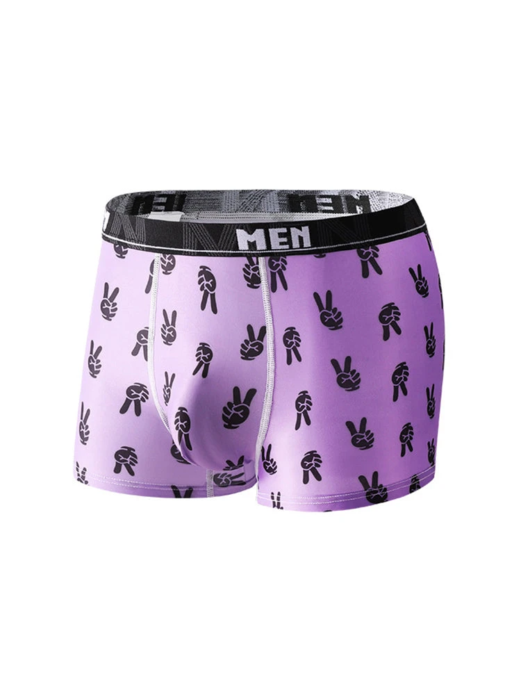 4-Pack Men's Trendy Print Ice Silk Mid-Rise Trunks(4 Pack Mens Trendy Print Ice Silk Mid Rise Trunks) 13 4-Pack Men's Trendy Print Ice Silk Mid-Rise Trunks(4 Pack Mens Trendy Print Ice Silk Mid Rise Trunks) - Image 13