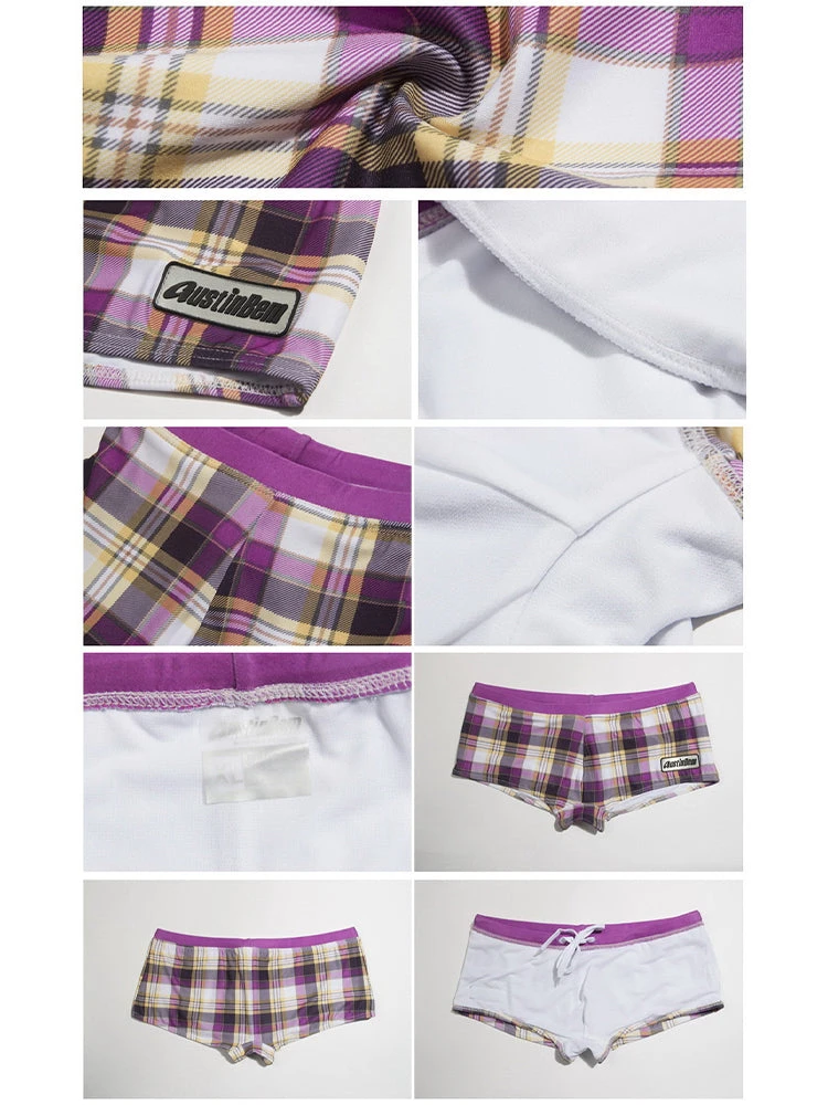 Men's Plaid Print Quick-Dry Low-Rise Swim Shorts & Trunks(Mens Plaid Print Quick Dry Low Rise Swim Shorts Trunks) 6 Men's Plaid Print Quick-Dry Low-Rise Swim Shorts & Trunks(Mens Plaid Print Quick Dry Low Rise Swim Shorts Trunks) - Image 6