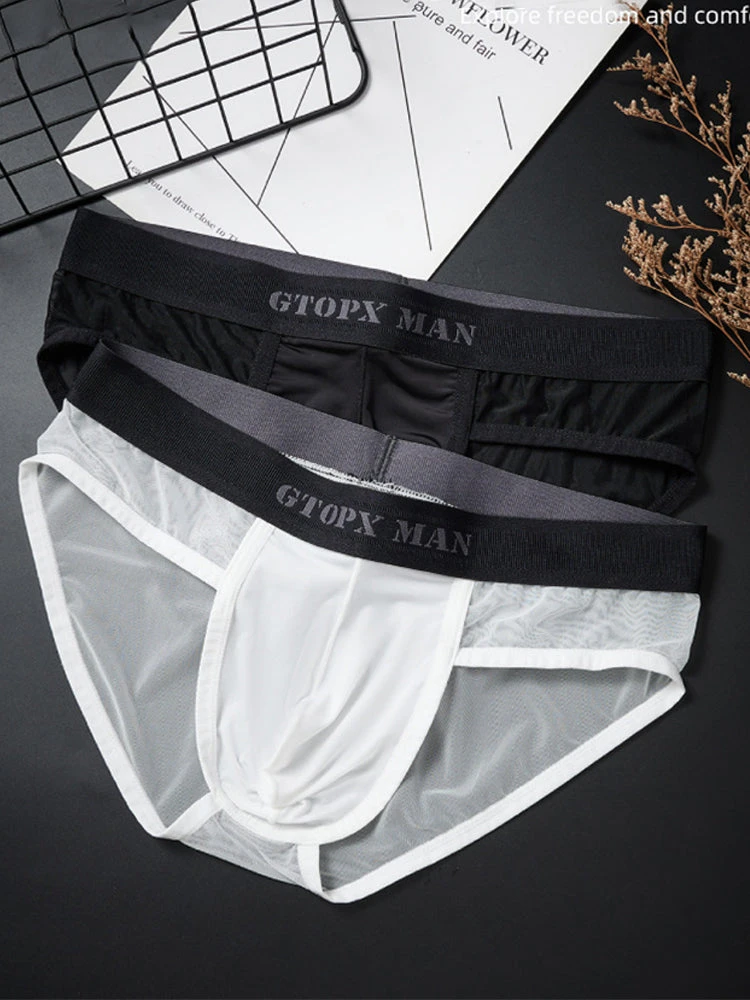2 Pack Men's Ice Silk Semi-Transparent Mesh U-Convex Pouch Breathable Sexy Sport Briefs(2 Pack Mens Ice Silk Semi Transparent Mesh U Convex Pouch Breathable Sexy Sport Briefs) 5 2 Pack Men's Ice Silk Semi-Transparent Mesh U-Convex Pouch Breathable Sexy Sport Briefs(2 Pack Mens Ice Silk Semi Transparent Mesh U Convex Pouch Breathable Sexy Sport Briefs) - Image 5