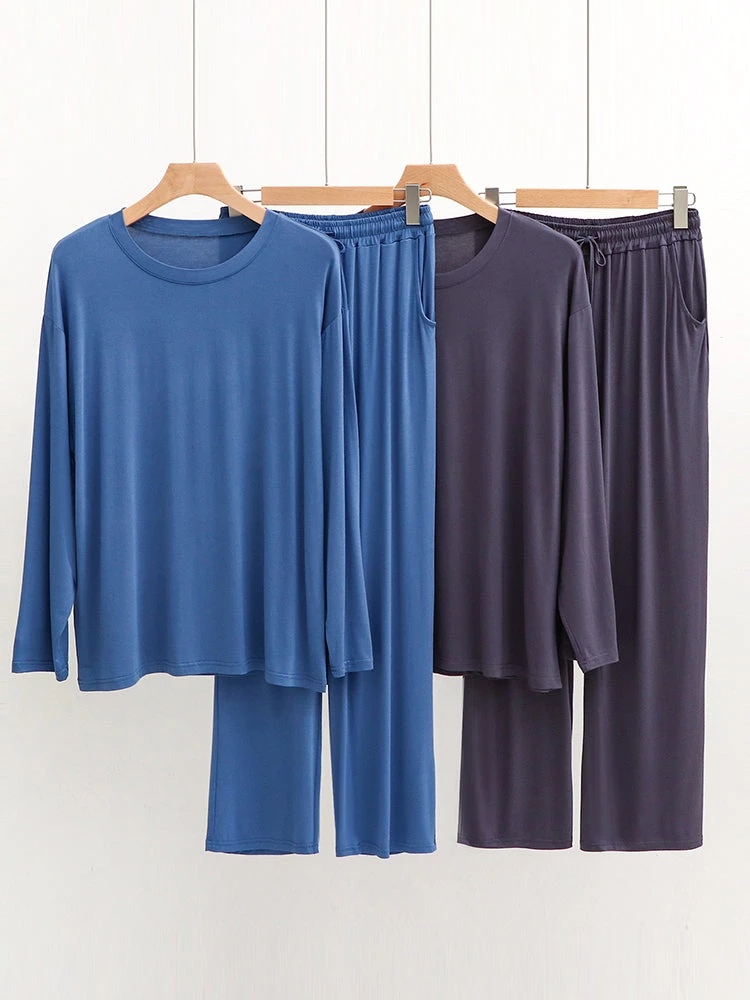Modal Men's Long Sleeve Long Pants Pajamas | Deep Pocket Thin Plus Size Soft Breathable Loungewear(Modal Mens Long Sleeve Long Pants Pajamas Deep Pocket Thin Plus Size Soft Breathable Loungewear) 7 Modal Men's Long Sleeve Long Pants Pajamas | Deep Pocket Thin Plus Size Soft Breathable Loungewear(Modal Mens Long Sleeve Long Pants Pajamas Deep Pocket Thin Plus Size Soft Breathable Loungewear) - Image 7