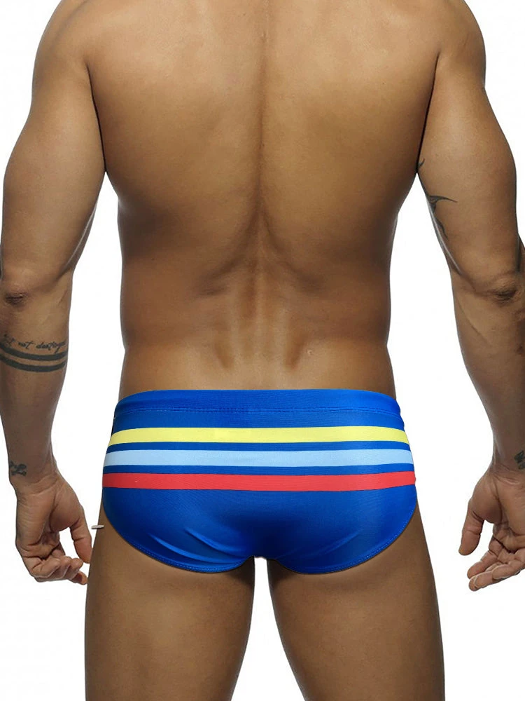 Men's Moisture-Wicking Sexy Striped Color Swim Briefs(Mens Moisture Wicking Sexy Striped Color Swim Briefs) 4 Men's Moisture-Wicking Sexy Striped Color Swim Briefs(Mens Moisture Wicking Sexy Striped Color Swim Briefs) - Image 4