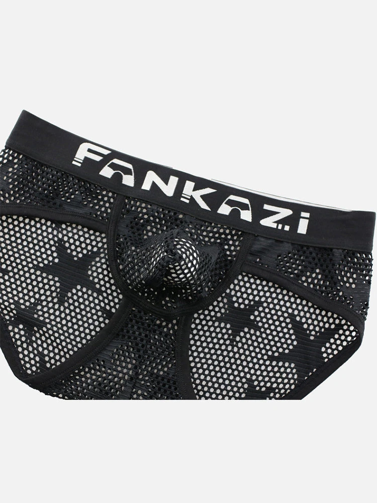 3-pack Men's Sexy Star Mesh Breathable Hollow U-shaped Convex Pouch Briefs(3 Pack Mens Sexy Star Mesh Breathable Hollow U Shaped Convex Pouch Briefs) 3 3-pack Men's Sexy Star Mesh Breathable Hollow U-shaped Convex Pouch Briefs(3 Pack Mens Sexy Star Mesh Breathable Hollow U Shaped Convex Pouch Briefs) - Image 3