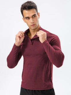 Men's Zip-Up Sports Long Sleeve Shirt(Mens Zip Up Long Sleeve T Shirt)