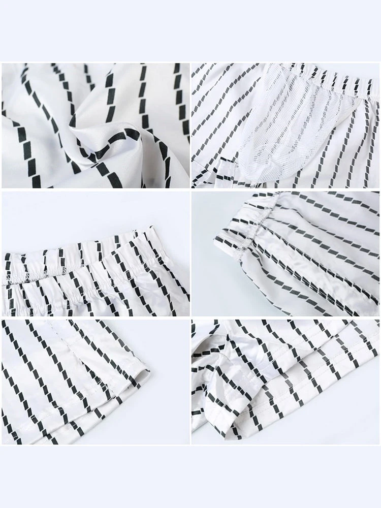 Men's Vintage Striped Moisture-Wicking Casual Board Shorts(Mens Vintage Striped Moisture Wicking Casual Board Shorts) 4 Men's Vintage Striped Moisture-Wicking Casual Board Shorts(Mens Vintage Striped Moisture Wicking Casual Board Shorts) - Image 4