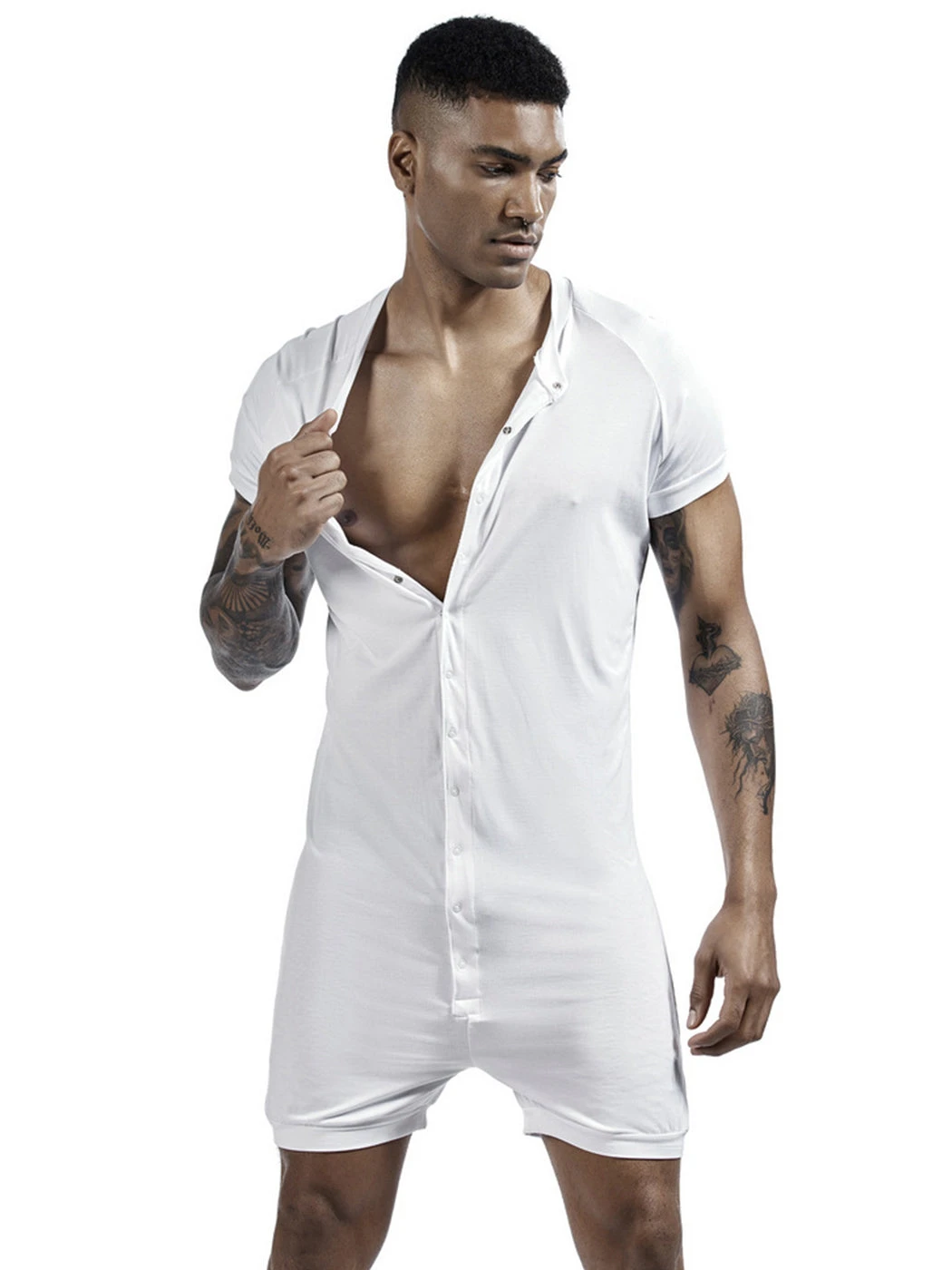 Men's Sexy Short Sleeve Onesie Loungewear(Mens Sexy Short Sleeve Onesie Loungewear) 8 Men's Sexy Short Sleeve Onesie Loungewear(Mens Sexy Short Sleeve Onesie Loungewear) - Image 8