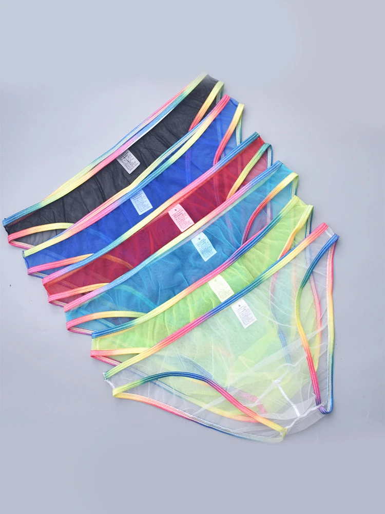 3-pack Men's Ultra-sheer Rainbow-edge Mesh Briefs(3 Pack Mens Ultra Sheer Rainbow Edge Mesh Briefs) 2 3-pack Men's Ultra-sheer Rainbow-edge Mesh Briefs(3 Pack Mens Ultra Sheer Rainbow Edge Mesh Briefs) - Image 2