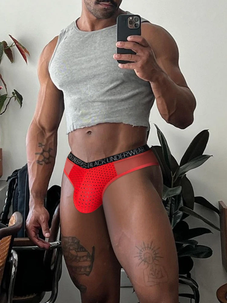 2-Pack Breathable Low Waist U-Convex Semi-Transparent Men's Briefs(Breathable Low Waist U Convex Semi Transparent Mens Briefs) 4 2-Pack Breathable Low Waist U-Convex Semi-Transparent Men's Briefs(Breathable Low Waist U Convex Semi Transparent Mens Briefs) - Image 4