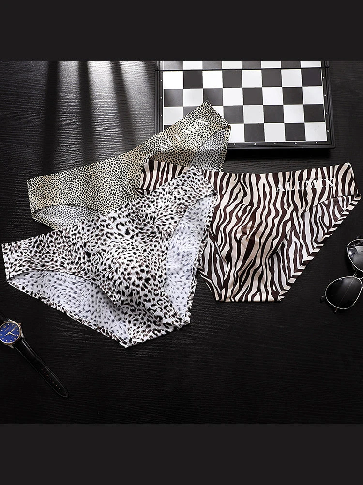 3 Pack ALLMIX Men's 3D Pouch Sexy Leopard Print Ice Silk Briefs(3 Pack Mens 3d Pouch Sexy Leopard Print Ice Silk Briefs) 4 3 Pack ALLMIX Men's 3D Pouch Sexy Leopard Print Ice Silk Briefs(3 Pack Mens 3d Pouch Sexy Leopard Print Ice Silk Briefs) - Image 4