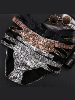 2-pack Men's Snake Print Hollow Briefs(2 Pack Mens Snake Print Hollow Briefs) -Mr Saker 1 8 d56861ab 7d13 4bd7 8832 276e2508fccc