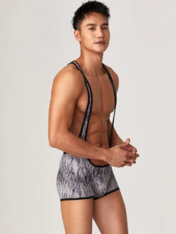 Men's Fitness Bib Short With Tiger Stripes(Mens One Piece Fitness Vest With Tiger Stripes) -Mr Saker 1 8 e83843da 5e3c 48bd 96d7 0a3e9d215b40