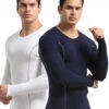 Men's Round Neck Solid Color Bamboo Fiber Thermal Underwear Set(Mens Round Neck Solid Color Bamboo Fiber Thermal Underwear Set)