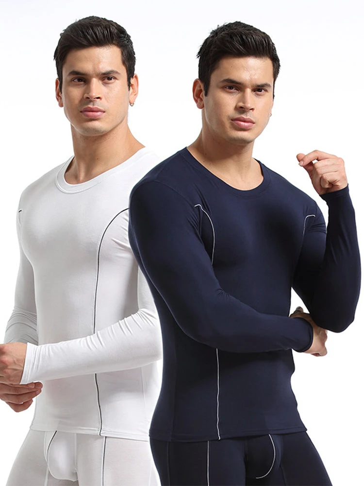 Men's Round Neck Solid Color Bamboo Fiber Thermal Underwear Set(Mens Round Neck Solid Color Bamboo Fiber Thermal Underwear Set) 1 Men's Round Neck Solid Color Bamboo Fiber Thermal Underwear Set(Mens Round Neck Solid Color Bamboo Fiber Thermal Underwear Set)