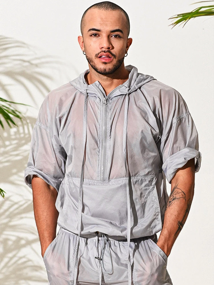 Men’s Half Sleeve Hooded Activewear Tops(Men S Half Sleeve Hooded Activewear Tops) 4 Men’s Half Sleeve Hooded Activewear Tops(Men S Half Sleeve Hooded Activewear Tops) - Image 4