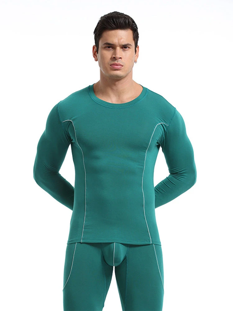 Men's Round Neck Solid Color Bamboo Fiber Thermal Underwear Set(Mens Round Neck Solid Color Bamboo Fiber Thermal Underwear Set) 7 Men's Round Neck Solid Color Bamboo Fiber Thermal Underwear Set(Mens Round Neck Solid Color Bamboo Fiber Thermal Underwear Set) - Image 7