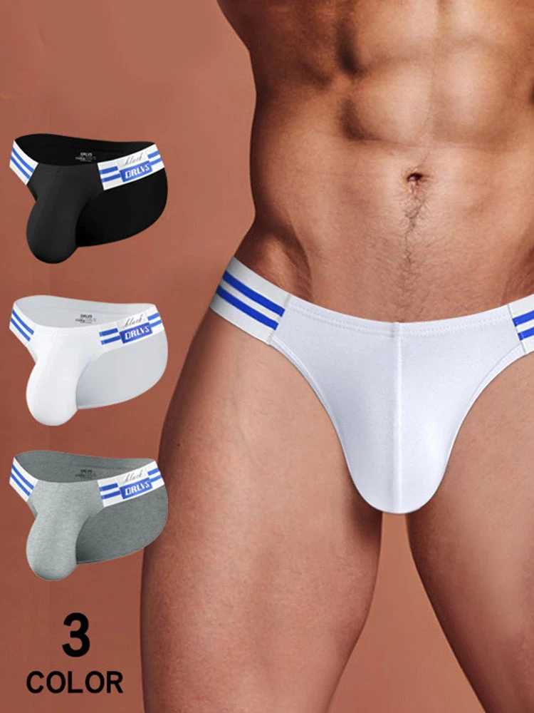 2-pack Men's High-cut Cotton Navy Striped Stretch Briefs(2 Pack Mens High Cut Cotton Navy Striped Stretch Briefs) 2 2-pack Men's High-cut Cotton Navy Striped Stretch Briefs(2 Pack Mens High Cut Cotton Navy Striped Stretch Briefs) - Image 2