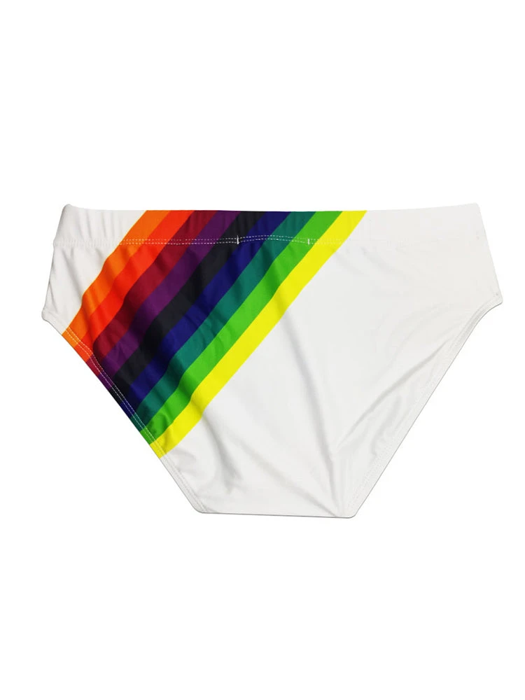 Men’s Rainbow Stripes Swim Briefs With Removable Pad(Men S Rainbow Stripes Swim Briefs With Removable Pad) 8 Men’s Rainbow Stripes Swim Briefs With Removable Pad(Men S Rainbow Stripes Swim Briefs With Removable Pad) - Image 8