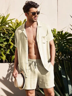 Men’s Button Down Short Sleeve Shirt Top And Shorts Set(Men S Button Down Short Sleeve Shirt Top And Shorts Set) -Mr Saker 1 9 586bcc5e a66c 49c8 a6c7 3677c9917744