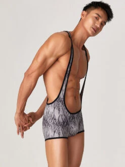 Men's Fitness Bib Short With Tiger Stripes(Mens One Piece Fitness Vest With Tiger Stripes) -Mr Saker 1 9 be78d062 a1d0 46bf a955 3b87fd396527