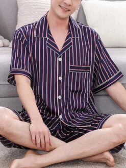 Men's Striped Satin Cool Pajamas Set(Mens Striped Satin Cool Pajamas Set) 14 Men's Striped Satin Cool Pajamas Set(Mens Striped Satin Cool Pajamas Set) -Mr Saker 1 9 c3800875 eb91 4dbc 846a 176c64e4a12b