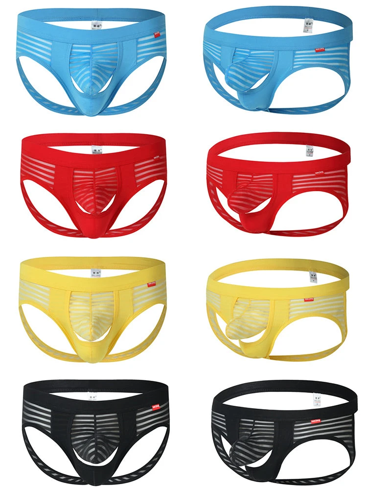 Men’s Sexy Striped Hollow Jockstrap With Separate Pouch(Men S Sexy Striped Hollow Jockstrap With Separate Pouch) 6 Men’s Sexy Striped Hollow Jockstrap With Separate Pouch(Men S Sexy Striped Hollow Jockstrap With Separate Pouch) - Image 6