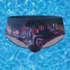 Men Leaf Printed Breathable Swim Briefs(Men Leaf Printed Breathable Swim Briefs)