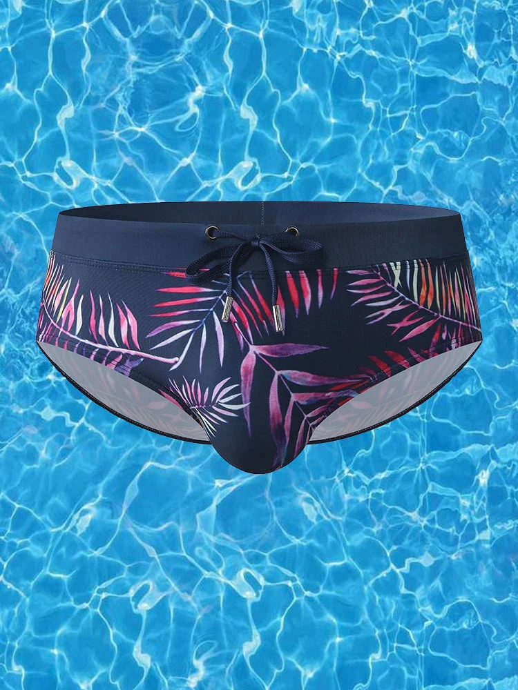 Men Leaf Printed Breathable Swim Briefs(Men Leaf Printed Breathable Swim Briefs) 1 Men Leaf Printed Breathable Swim Briefs(Men Leaf Printed Breathable Swim Briefs)