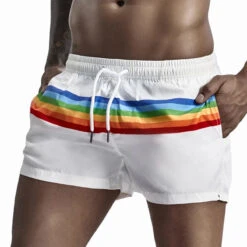 Men Colorblock Stripe Shorts Drawstring Shorts(Men Colorblock Stripe Shorts Drawstring Shorts) -Mr Saker 27096acef1b4f7ce165add47b2a3b0d2