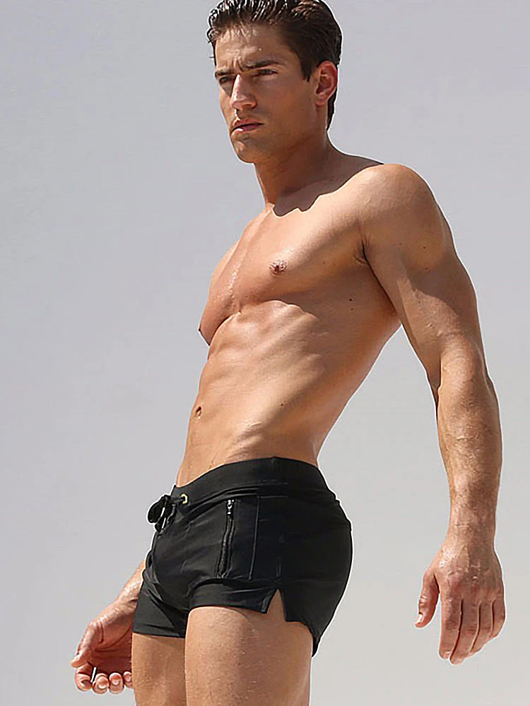 Men's Solid Color Breathable Stretch Swim Trunks(Mens Solid Color Breathable Stretch Swim Trunks) 7 Men's Solid Color Breathable Stretch Swim Trunks(Mens Solid Color Breathable Stretch Swim Trunks) - Image 7