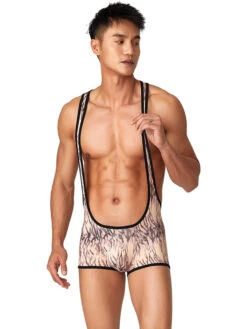 Men's Fitness Bib Short With Tiger Stripes(Mens One Piece Fitness Vest With Tiger Stripes) -Mr Saker 2 2 37ca236b 82d5 4c65 835b 527cfcd67623