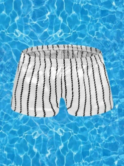 Men's Vintage Striped Moisture-Wicking Casual Board Shorts(Mens Vintage Striped Moisture Wicking Casual Board Shorts)