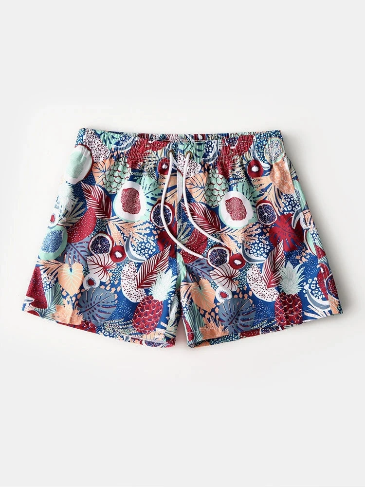 Mens Tropical Print Drawstring Quick Dry Board Shorts(Mens Tropical Print Drawstring Quick Dry Board Shorts) 5 Mens Tropical Print Drawstring Quick Dry Board Shorts(Mens Tropical Print Drawstring Quick Dry Board Shorts) - Image 5