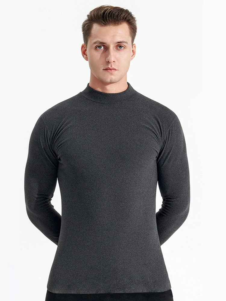 Mid-neck Men's Fleece Warm Bottoming Top T-shirt(Mid Neck Mens Fleece Warm Bottoming Top T Shirt) 2 Mid-neck Men's Fleece Warm Bottoming Top T-shirt(Mid Neck Mens Fleece Warm Bottoming Top T Shirt) - Image 2