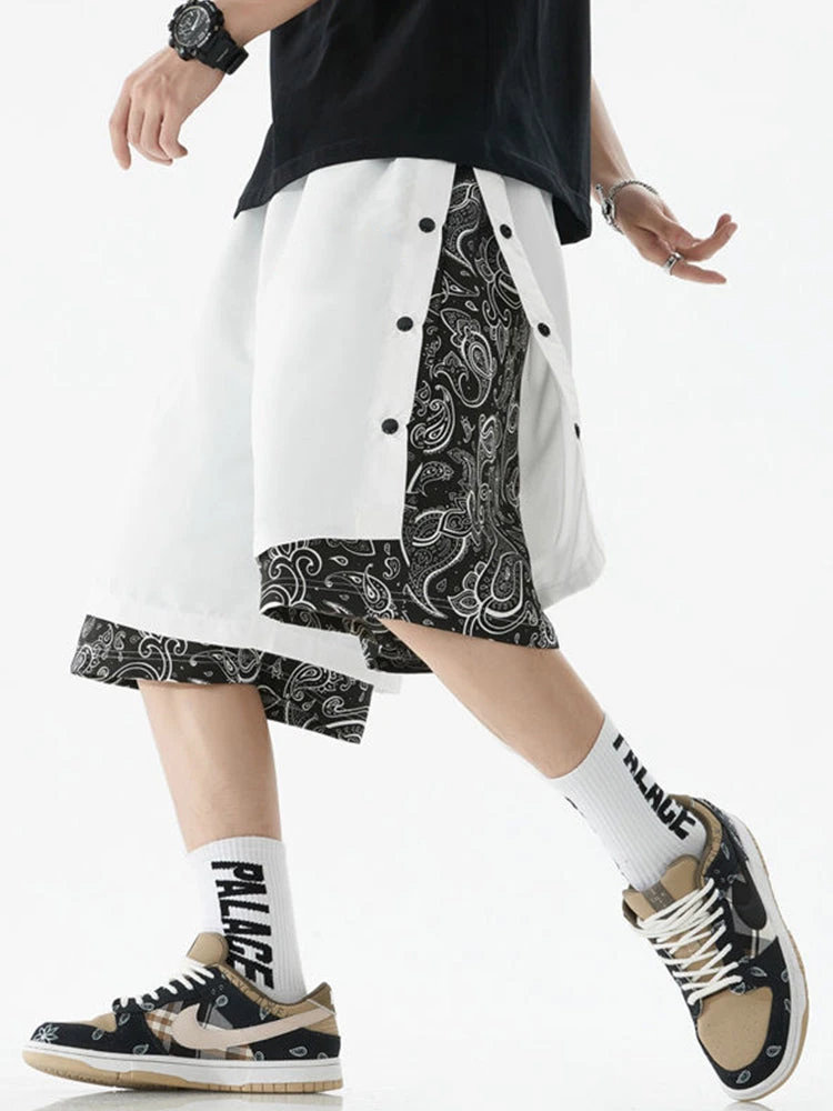 Mens Pattern Patchwork Elastic Active Athletic Shorts(Mens Pattern Patchwork Elastic Active Athletic Shorts) 2 Mens Pattern Patchwork Elastic Active Athletic Shorts(Mens Pattern Patchwork Elastic Active Athletic Shorts) - Image 2