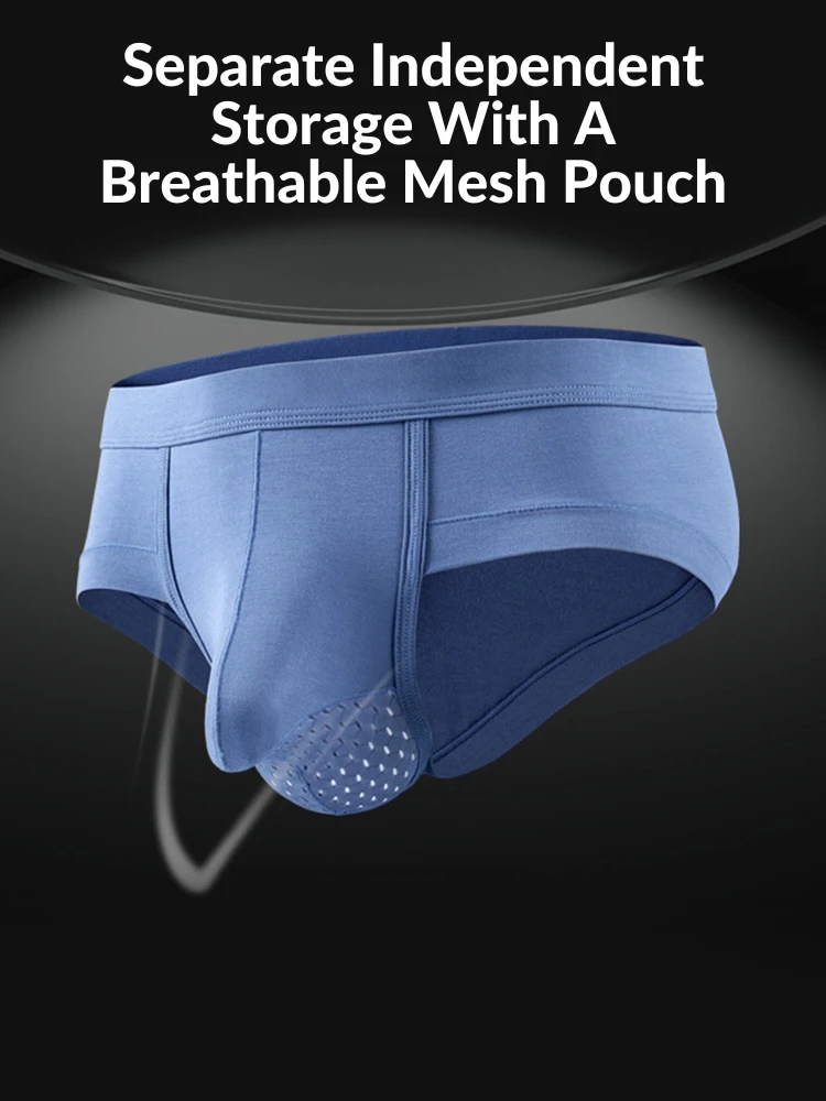 2 Pack Men's Breathable Pouch Separate Modal Briefs(2 Pack Mens Sexy Separate Modal Briefs) 3 2 Pack Men's Breathable Pouch Separate Modal Briefs(2 Pack Mens Sexy Separate Modal Briefs) - Image 3