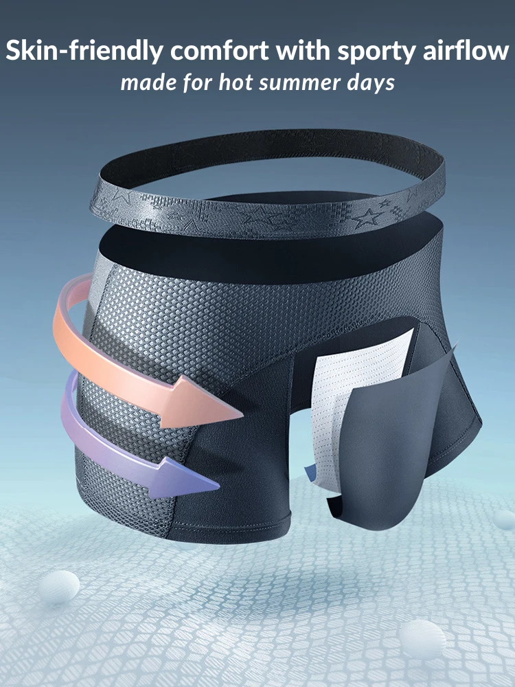 3 Pack Men's Ice Silk Sports Breathable Boxer Briefs(3 Pack Mens Ice Silk Sports Breathable Boxer Briefs) 7 3 Pack Men's Ice Silk Sports Breathable Boxer Briefs(3 Pack Mens Ice Silk Sports Breathable Boxer Briefs) - Image 7