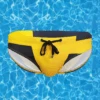 Men's Spliced Color Swim Briefs With Sponge Mats(Mens Spliced Color Swim Briefs With Sponge Mats)