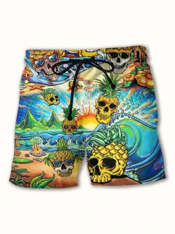 Men's Moisture-Wicking Bold Prints Sporty Cut Board Shorts(Mens Moisture Wicking Bold Prints Sporty Cut Board Shorts)