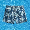 Mens Quick Drying Floral Printed Beach Board Shorts(Mens Quick Drying Floral Printed Beach Board Shorts)