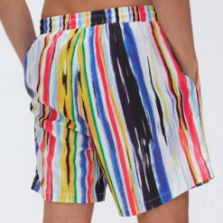 Men Graffiti Stripe Shorts Quick Drying Shorts(Men Graffiti Stripe Shorts Quick Drying Shorts) -Mr Saker 3e4d1a948867d2bd50b28130ce0bf78c