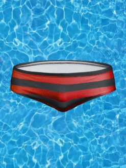 Mens Surfing Striped Swimming Briefs(Mens Surfing Striped Swimming Briefs)