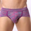 4 Pack Men's Striped U-convex Pouch Briefs(4pcs Cotton Striped U Convex Pouch Briefs)